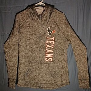 Womens XL-NFL Texans Gray Full-Zip Hoodie